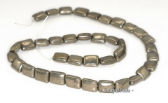 10x8mm Palazzo Iron Pyrite Gemstone Rectangle 10x8mm Loose Beads 15.5 inch Full Strand (90144983-406)