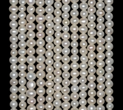 5mm White Cream Daisy Pearl Gemstone Nugget Round Pebble 5mm Loose Beads 15.5 inch Full Strand (10233133-73)