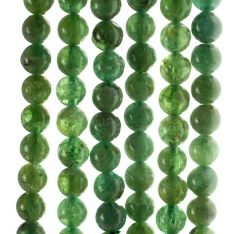 7-8mm Green Apatite Gemstone Grade A Round Loose Beads 15.5 inch Full Strand (80000911-155)