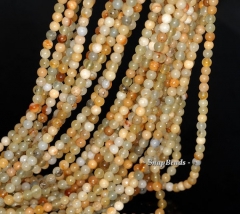 3MM Olive Honey Jade Gemstone Round 3MM Loose Beads 16 inch Full Strand (90114014-107 - 3mm A)