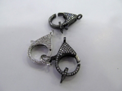 Wholesale 6sets Micro Pave Enhancer Clasp,Large CZ Clasp,Pave Lobster Clasp,Lobster Closure 20-30mm