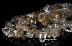26x10-9x5mm Lemon Smoky Mix Quartz Gemstone Grade A Pebble Nugget Loose Beads 7.5 inch half Strand (90190977-B41-584)