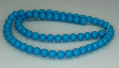 6mm Blue Turquoise Howlite Gemstone Round 6mm Loose Beads 16 inch Full Strand (90186332-728)