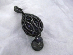 Micro Pave Diamond Connector, Pave Diamond CZ Connector Jewelry Round Drop Rice Jewelry Focal Bead 30-40mm 2pcs