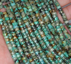 4x2mm African Turquoise Gemstone Heishi Slice Rondelle Loose Beads 15.5 inch Full Strand (80002390-842)