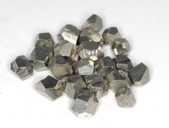 5-8mm Natural Pyrite Gemstone Natural Cut Octahedron Cube 20-24 Beads (90112419-905)