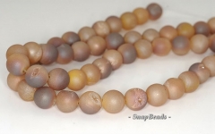 10MM Bubbly Champagne Pixie Dust Druzy Gemstone, Champagne Gold Yellow, Round 10MM Loose Beads 15.5 inch Full Strand (90145920-2