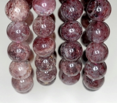 11mm Dark Red Strawberry Lepidocrocite Gemstone Grade AAA Round Loose Beads 7 inch Half Strand (90190551-726)