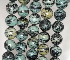 14mm Landscape Jasper Gemstone Teal Green Round 14mm Loose Beads 7.5 inch Half Strand (90144765-237)