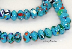 Matrix Turquoise Gemstone Blue Mosaic Rondelle Donut 8x5mm Loose Beads 7 Inch Half Strand (90145262-212)