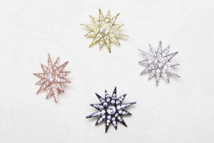 Free ship--25pcs CZ Micro Pave 20mm Starburst For Chocker Necklace