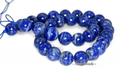 12mm Azura Lapis Lazuli Gemstone Blue Round Loose Beads 7.5 inch Half Strand (90144644-257)