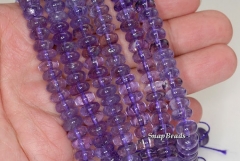 8x5mm Amethyst Gemstone Rondelle Loose Beads 7.5 inch Half Strand (90144105-B18-531)