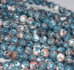 8mm Matrix Turquoise Gemstone Blue Round 8mm Loose Beads BULK LOT 1,5,10,15,20 and 50 (80000666-789)