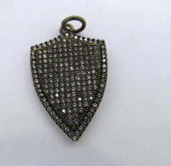 6pcs 20-40mm Micro Pave Diamond ArrowHead Pendant Shield Pendant Pave diamond Pendant