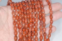 9x6mm Red Brick Jasper Gemstone Barrel Drum Loose Beads 15 inch Full Strand (90184584-844)