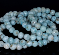 6-7MM Dominican Larimar Gemstone Grade A+ Blue Round 6-7MM Loose Beads 7 inch Half Strand (80000697-260)