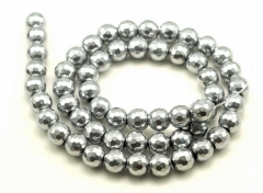 6mm Silver Hematite Gemstone Silver Faceted Round 6mm Loose Beads 16 inch Full Strand (90189025-354)