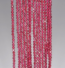 2mm Brizillian Red Garnet Gemstone Grade AAA Micro Faceted Fine Round 2mm Loose Beads 15.5 inch Full Strand (90142371-344)