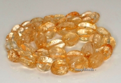 22x12-12x10mm Citrine Quartz Gemstone Nugget Loose Beads 7 inch Half Strand (90142444-B41-586)