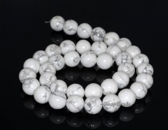 8mm White Turquoise Howlite Gemstone Grade A Round Loose Beads 7.5 inch Half Strand (90181869-243)