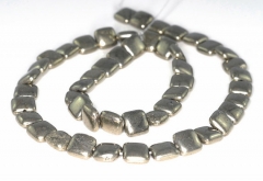 8mm Palazzo Iron Pyrite Gemstone Metallic Perfect Square 8x8mm Loose Beads 16 inch Full Strand (90114712-136)