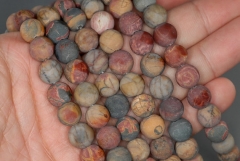 12mm Picasso Jasper Gemstone Matte Brown Round Loose Beads 7.5 inch Half Strand (90185344-879)