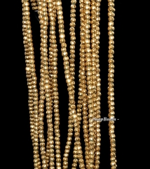 3mm Gold Hematite Gemstone Gold Faceted Round Loose Beads 16 inch Full Strand (90145595-148)