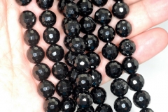 8mm Black Jet Gemstone Micro Faceted Round Loose Beads 16 inch Full Strand (90186943-826)