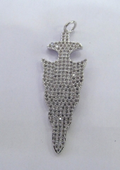 6pcs 45mm Micro Pave Diamond ArrowHead Pendant Arrow Spikes Finding Pave diamond Pendant- Oxidised Pave Arrrowhead