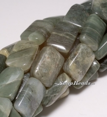 Mojito Green Rutile Quartz Gemstone Green Rectangle 13x8mm Loose Beads 15.5inch Full Strand (10233389-63)