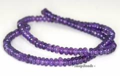 5x3mm Amethyst Gemstone Rondelle Loose Beads 15.5 inch Full Strand (90191268-B20-533)