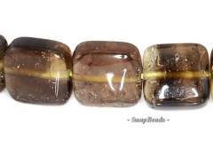 8mm Smoky Lemon Quartz Gemstone Dark Brown Yellow Perfect Square Loose Beads 16 inch Full Strand (90147293-436)