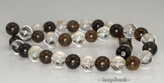 13mm Smoky Rock Crystal Mix Quartz Gemstone Round Loose Beads 7.5 inch Half Strand (90191793-B41-584)