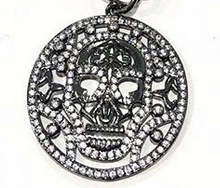 30pcs 30-40mm Micro Crystal Pave Diamond Pendant Flower Fluorial skull Jewelry Focal gunmetal beads