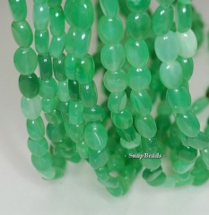 12x8mm Garden Green Jade Gemstone Green Oval 12x8mm Loose Beads 15.5 inch Full Strand (90188828-82)