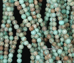 4MM Boulder Creek Turquoise Gemstones Turquoise Blue Round 4MM Loose Beads16 inch Full Strand (90114062-125A)