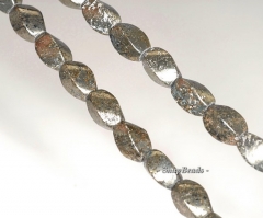 10x6mm Iron Pyrite Gemstone Twisted Barrel Drum 10x6mm Loose Beads 6.5 inch half Strand (90144956-405)