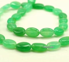 12x8mm Garden Green Jade Gemstone Green Oval 12x8mm Loose Beads 15.5 inch Full Strand (90188828-82)