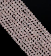 3mm Rose Quartz Gemstone Pink Round Loose Beads 14.5 inch Full Strand (90185000-896)