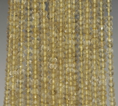 5x2-4x2mm Lemon Quartz Gemstone Grade AAA Faceted Rondelle Loose Beads 13.5 inch Full Strand (90184341-852)