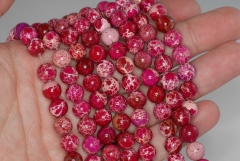 8mm Sea Sediment Imperial Jasper Gemstone Pink Round Loose Beads 16inch