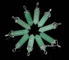 32x9mm Green Aventurine Gemstone Green Pendant Point Loose Beads 2 Beads (90181538-345)