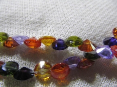 50pcs Hanmade Cubic Zirconia Beads, Jewelry Craft Supplies diamond round petal rainbow CZ jewelry 7-8mm