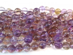 AA+ Natural Ametrine quartz Amethyst Citrine rock crystal round ball jewelry beads 4 6 8 10 12mm full strand