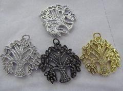 Wholesale 6pcs 20-35mm Micro Pave Diamond Snow Flake Pendant Finding Snow Tree Pave diamond Pendant- Gunmetal Pave Arrrowhead