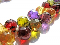 60pcs Multicolor Cubic Zirconia Beads, Jewelry Craft Supplies diamond teardrop drop faceted CZ Bracelet 5-9mm