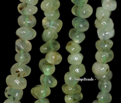 11x7mm Prehnite Gemstone Pebble Nugget Loose Beads 7 inch half Strand (90144114-B24-542)