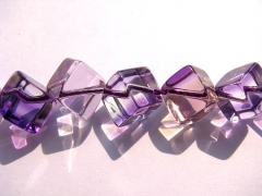 AA+ 2strands 8 10mm Ametrine quartz gemstone Amethyst Citrine rock crystal cube box jewelry beads