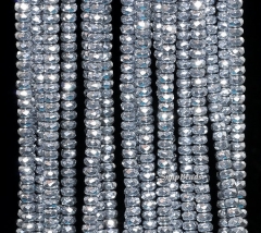 6X3MM Silver Hematite Gemstone Silver Faceted Rondelle 6X3MM Loose Beads 15.5 inch Full Strand (90147049-148)